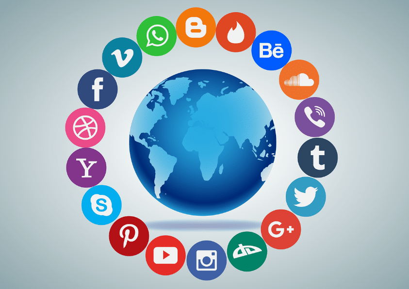 The world of social media broken down into icons