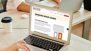 Action Engraving Device Covers page website design and development