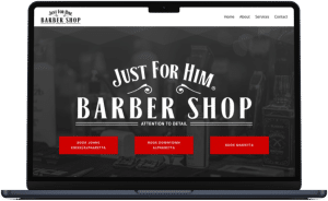 Just For Him Barber Shop Website Home Page