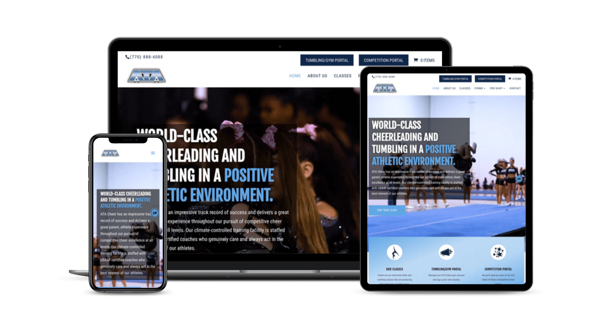 ATA Cheer Web Design Home Page