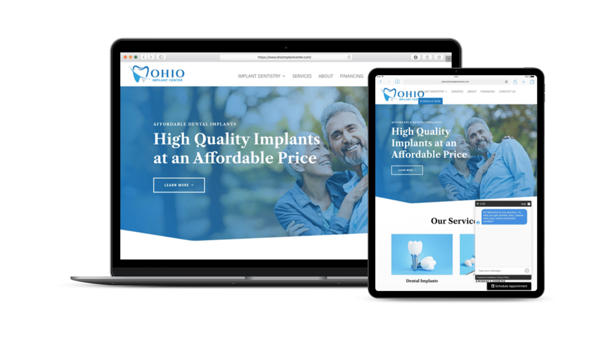 Ohio Implant Center Website Design Home Page