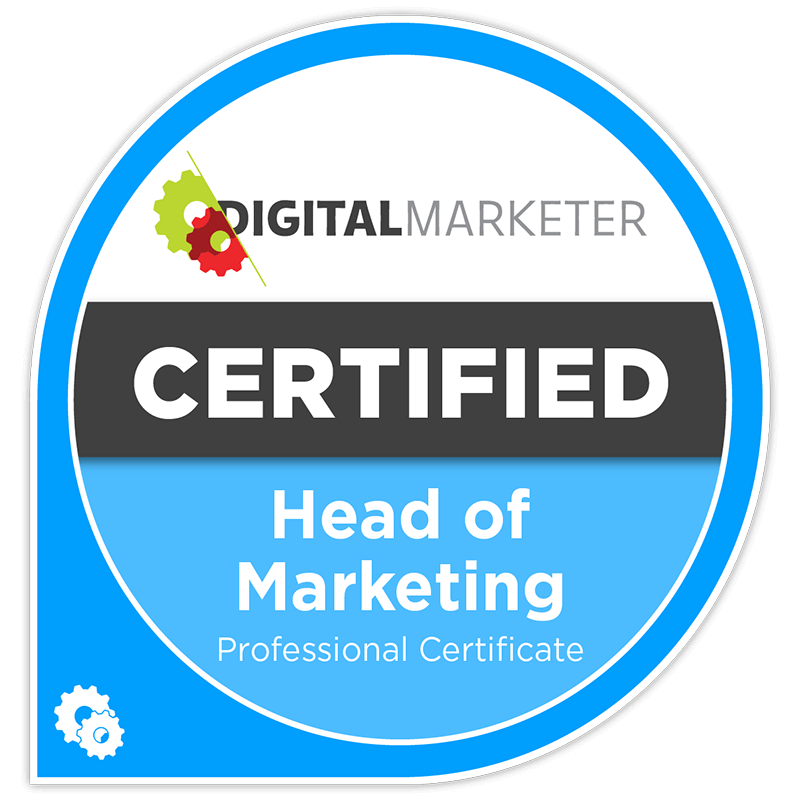 Head of Marketing Professional Certificate from Digital Marketer